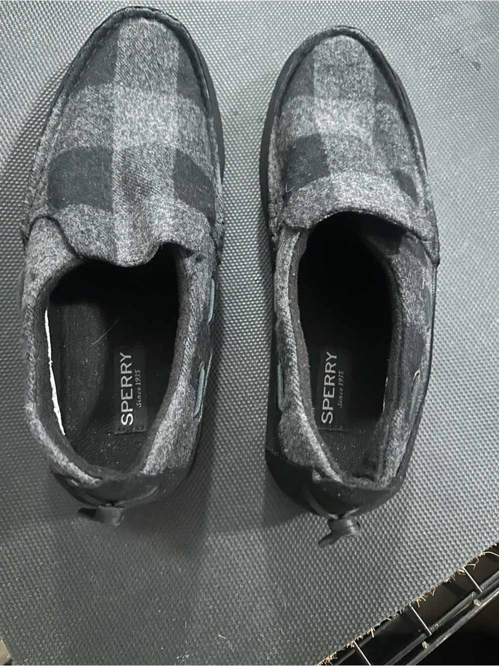 Sperry mens Grey Plaid Slip-On Loafers